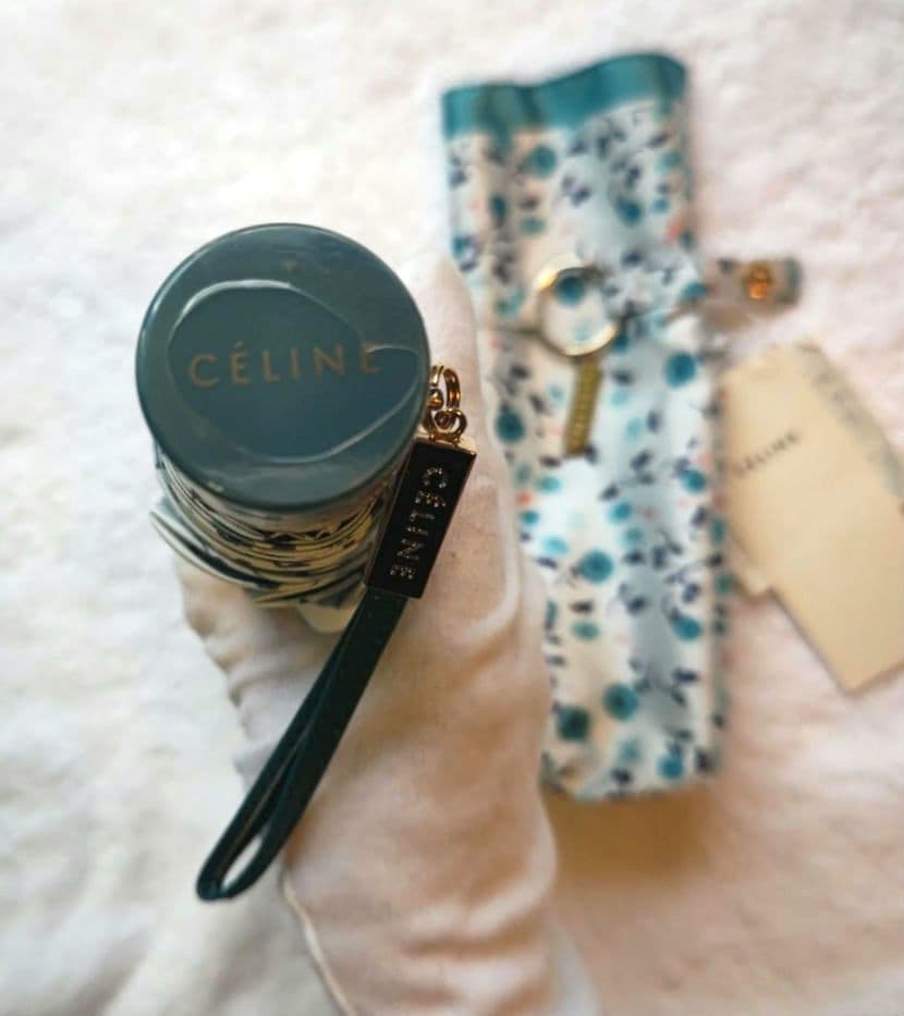 セリーヌ CELINE 折りたたみ傘 花柄 ブルー 【新品未使用】