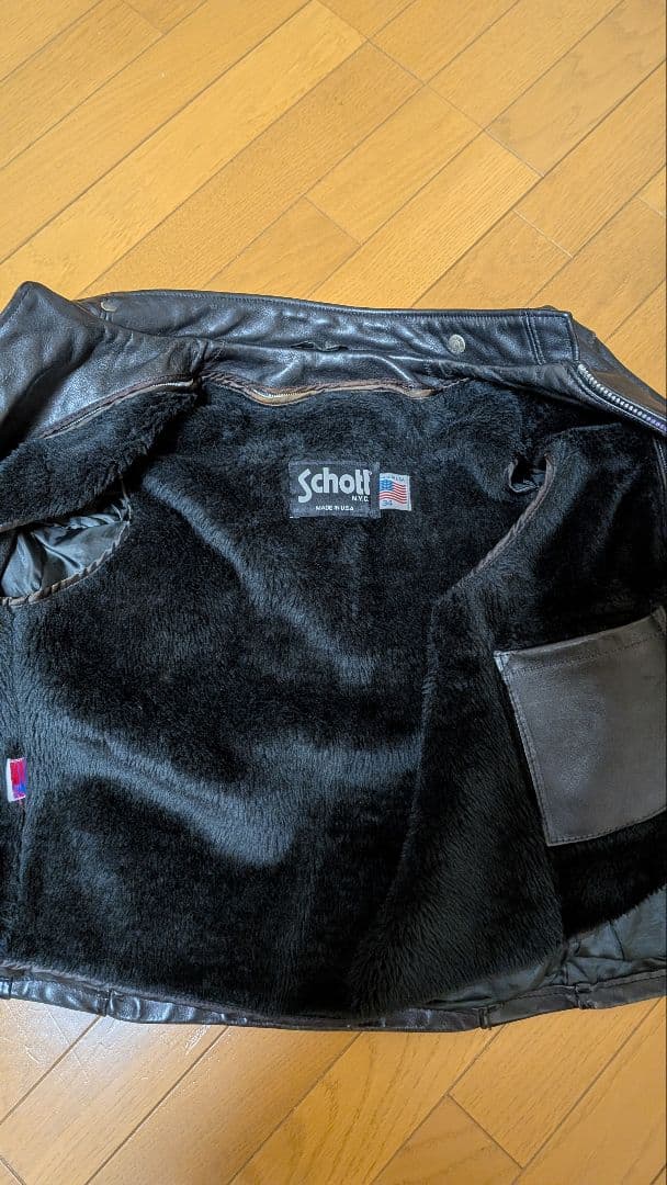 schott 641 ライナー付 シングルレザージャケット　S　34