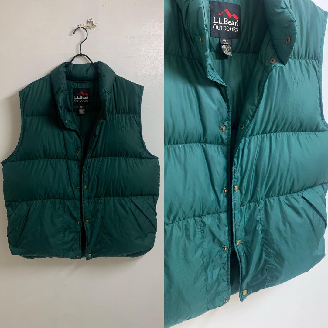 L.L.Bean OUTDOORS VINTAGE 90s ダウンベスト L 緑