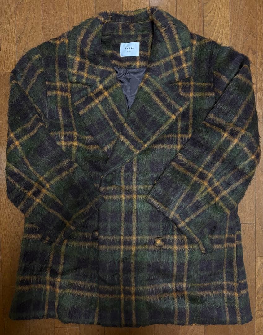 ジャケット・アウター AMERI VINTAGE SHAGGY CHECK COAT