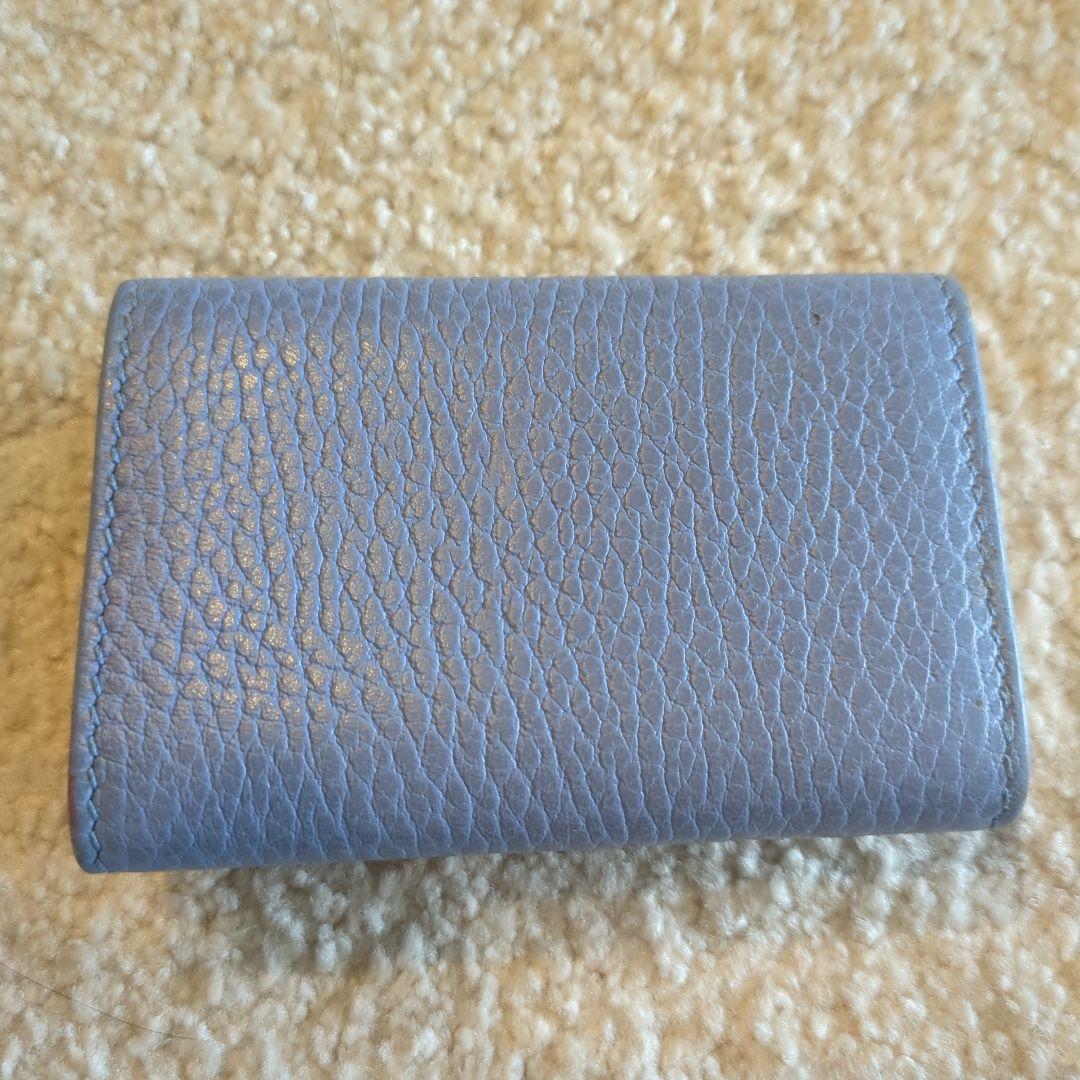 GUCCI ライトブルー レザーキーケース プチマーモント