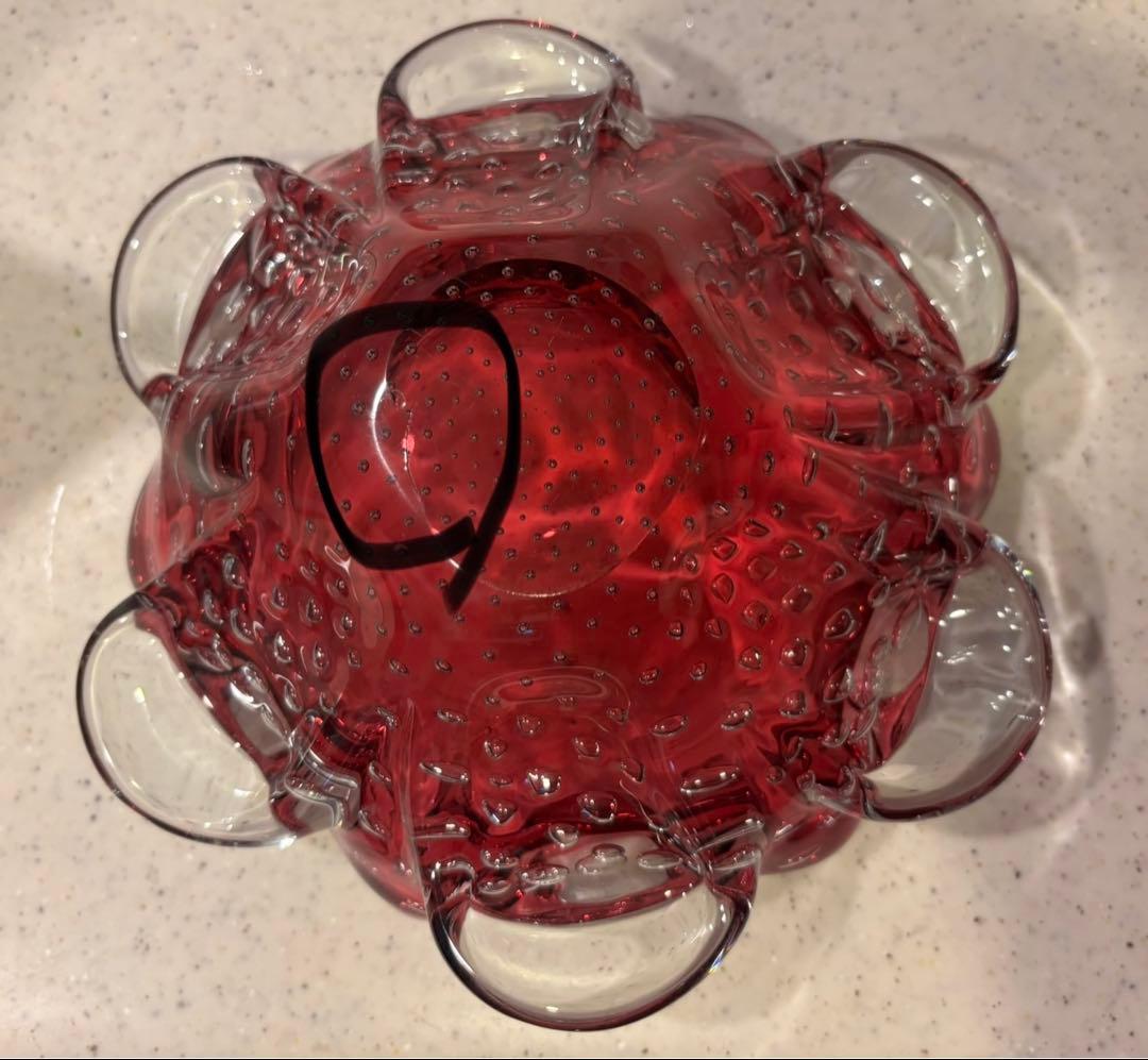 Art Glass Murano Glass Bowl ムラーノピンクボウル