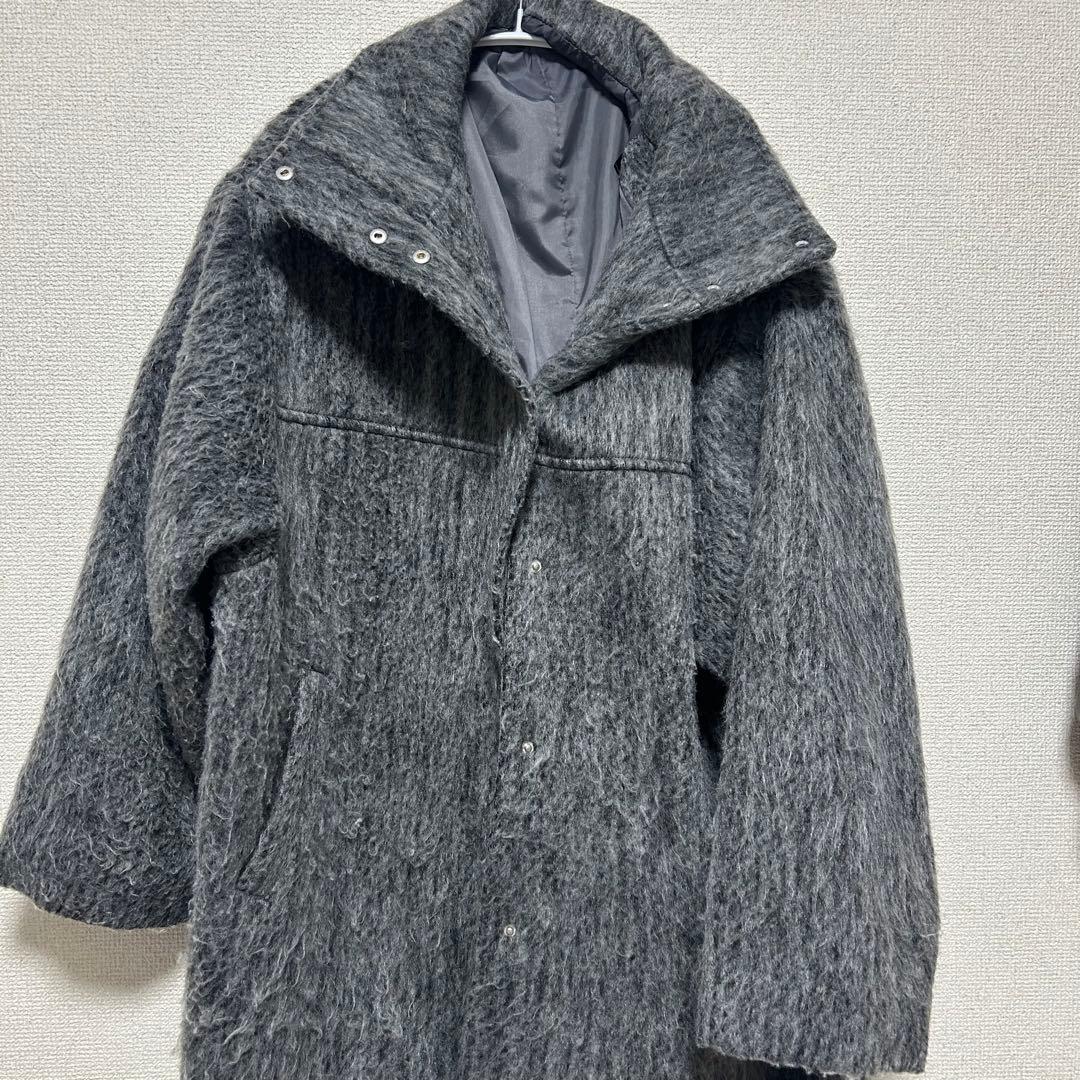 新春値引き中【hellam 】シャギースタンドカラーコート