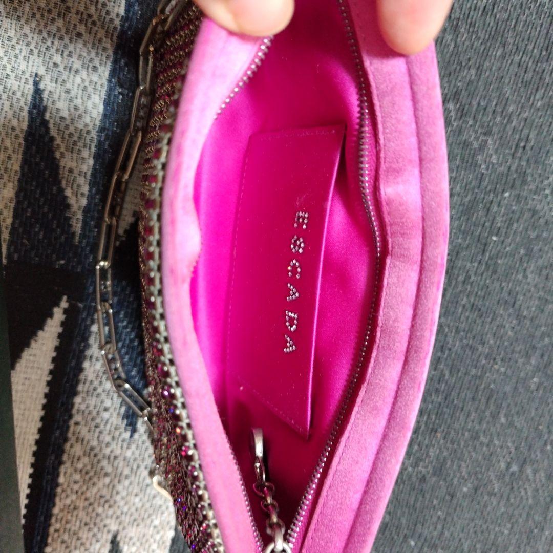 ESCADA 　スワロフスキー パーティーバッグ ピンク
