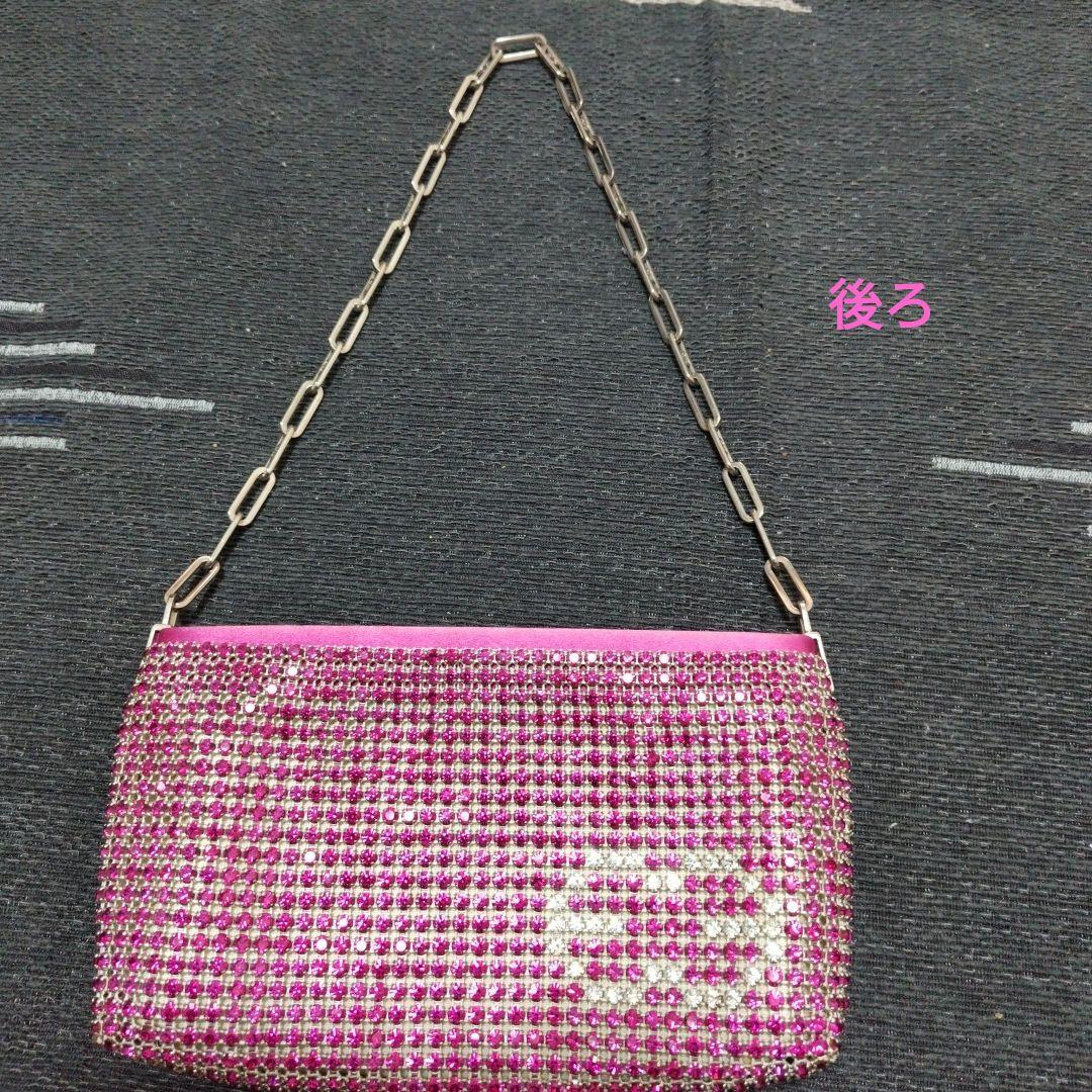 ESCADA 　スワロフスキー パーティーバッグ ピンク