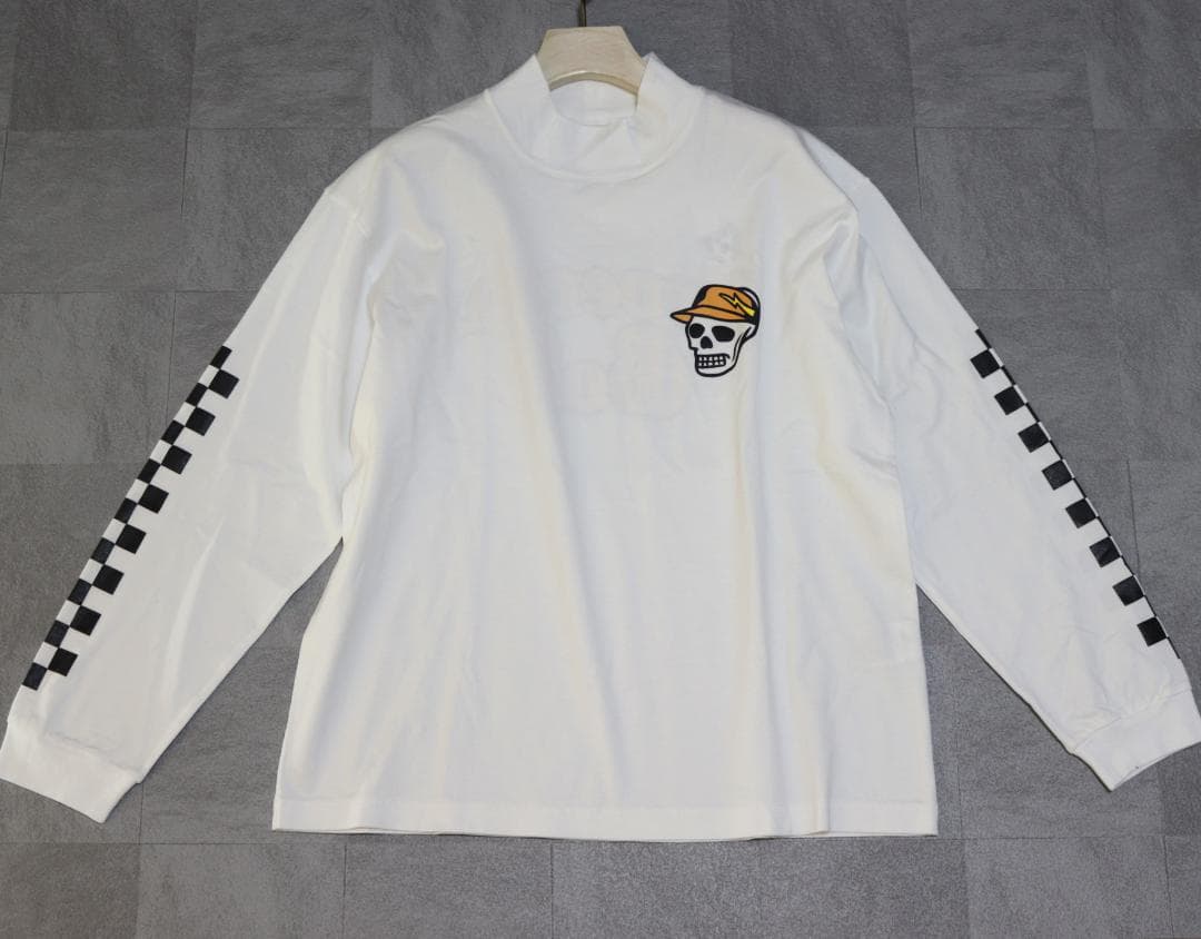 新品【デヴァロー ゴルフ】レディース プリント長袖Tシャツ 白 M(メンズ S)