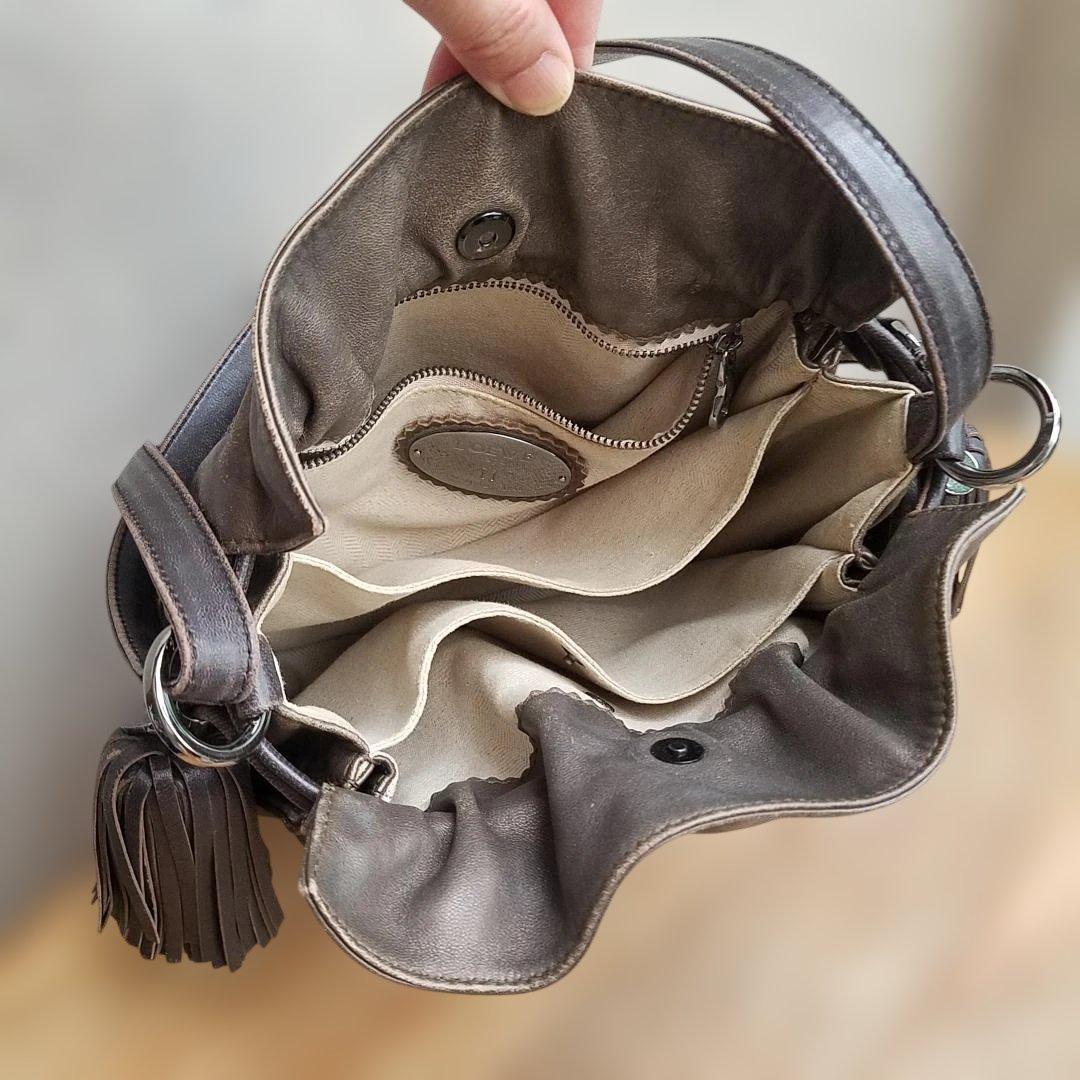 Loewe ブロンズ ブラウンフラメンコ ショルダーバッグ タッセル 巾着