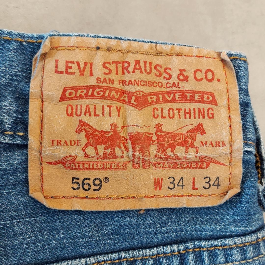 リーバイス569 Levis W34 ブルーデニム 青 古着 ボトム 18792