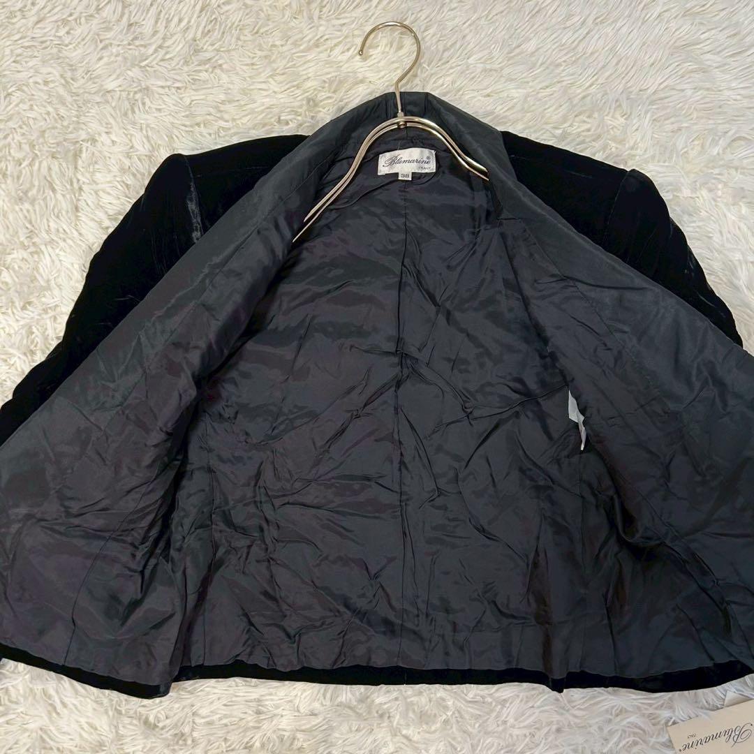 ［美品］blumarine ベロアジャケット ブラック 38 イタリア製