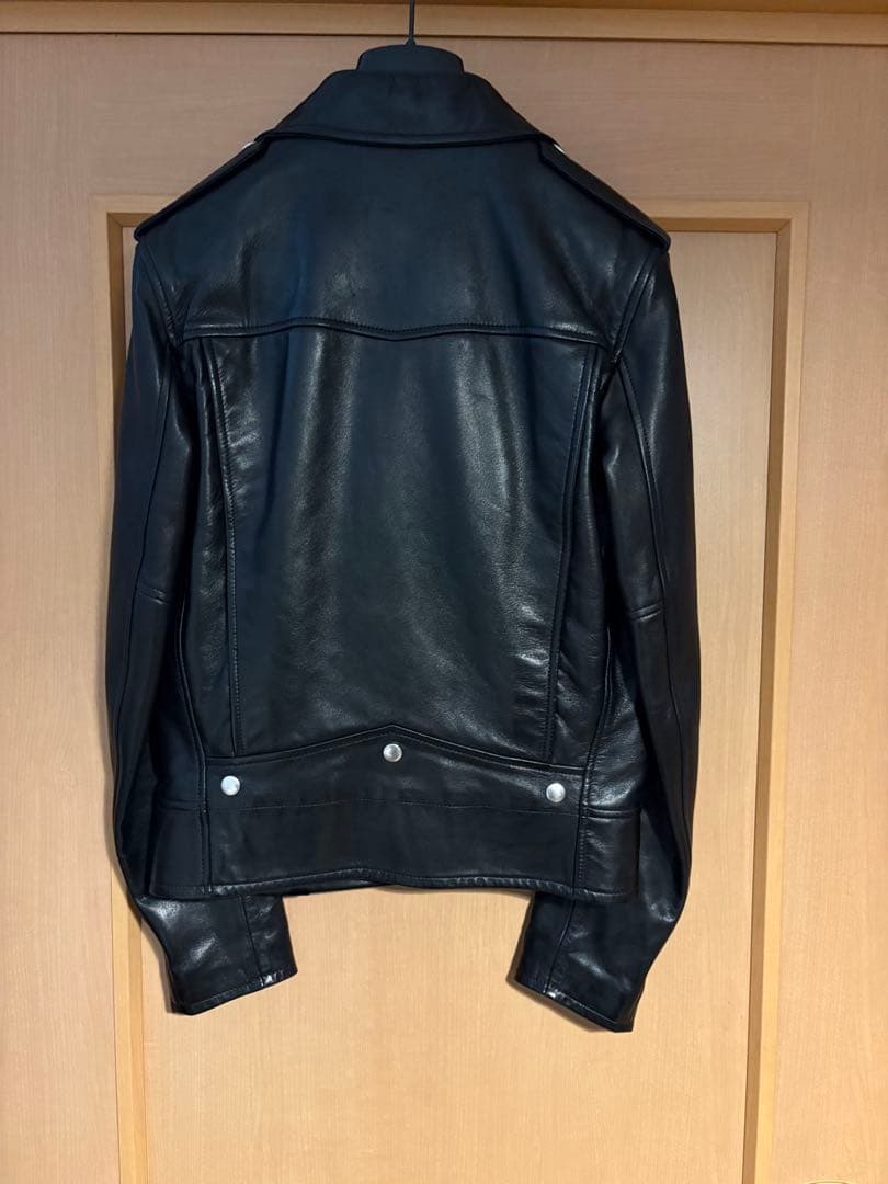 SAINT LAURENT ブラック ダブルライダースジャケット