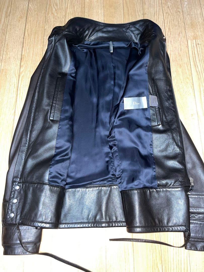 Dior homme エディ期レザーライダース黒 46 希少 ディオールオム