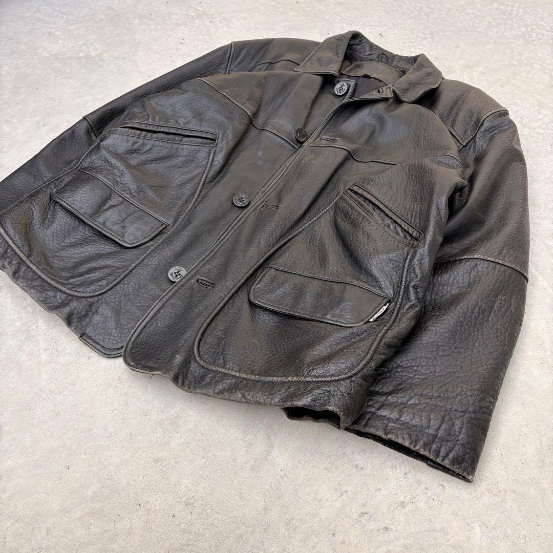 【にく様】vintage 羊革 カーコート 黒 本革 レザージャケット