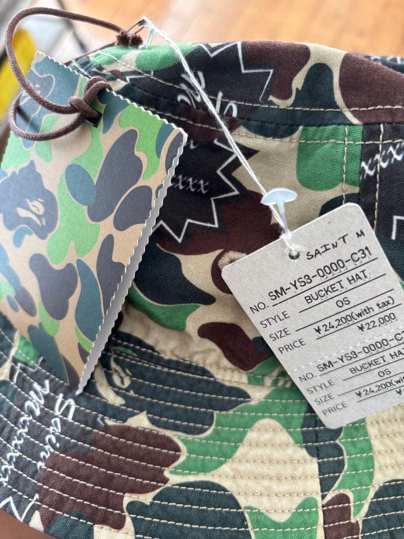 帽子 SAINT MICHAEL AP_BUCKET HAT ST APE CAMO