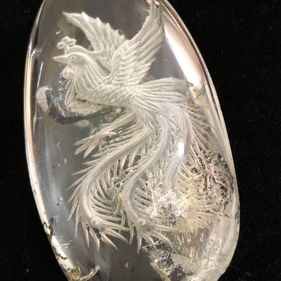 鳳凰　水晶　彫り　置物　⑦