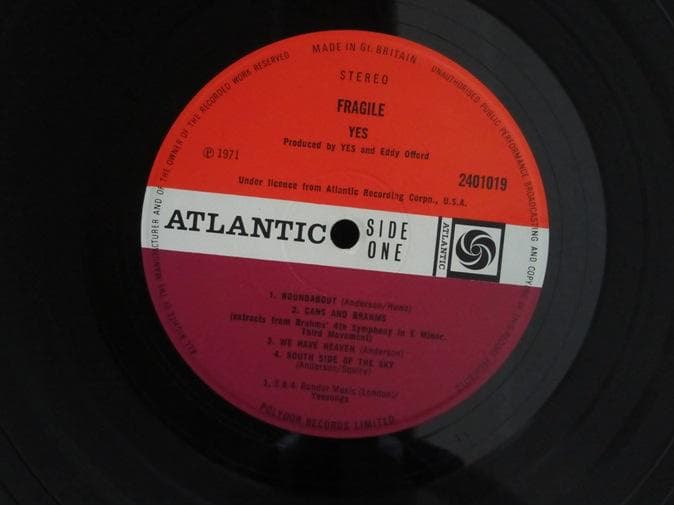 YES★Fragile UK Atlantic Red/Maroon オリジナル
