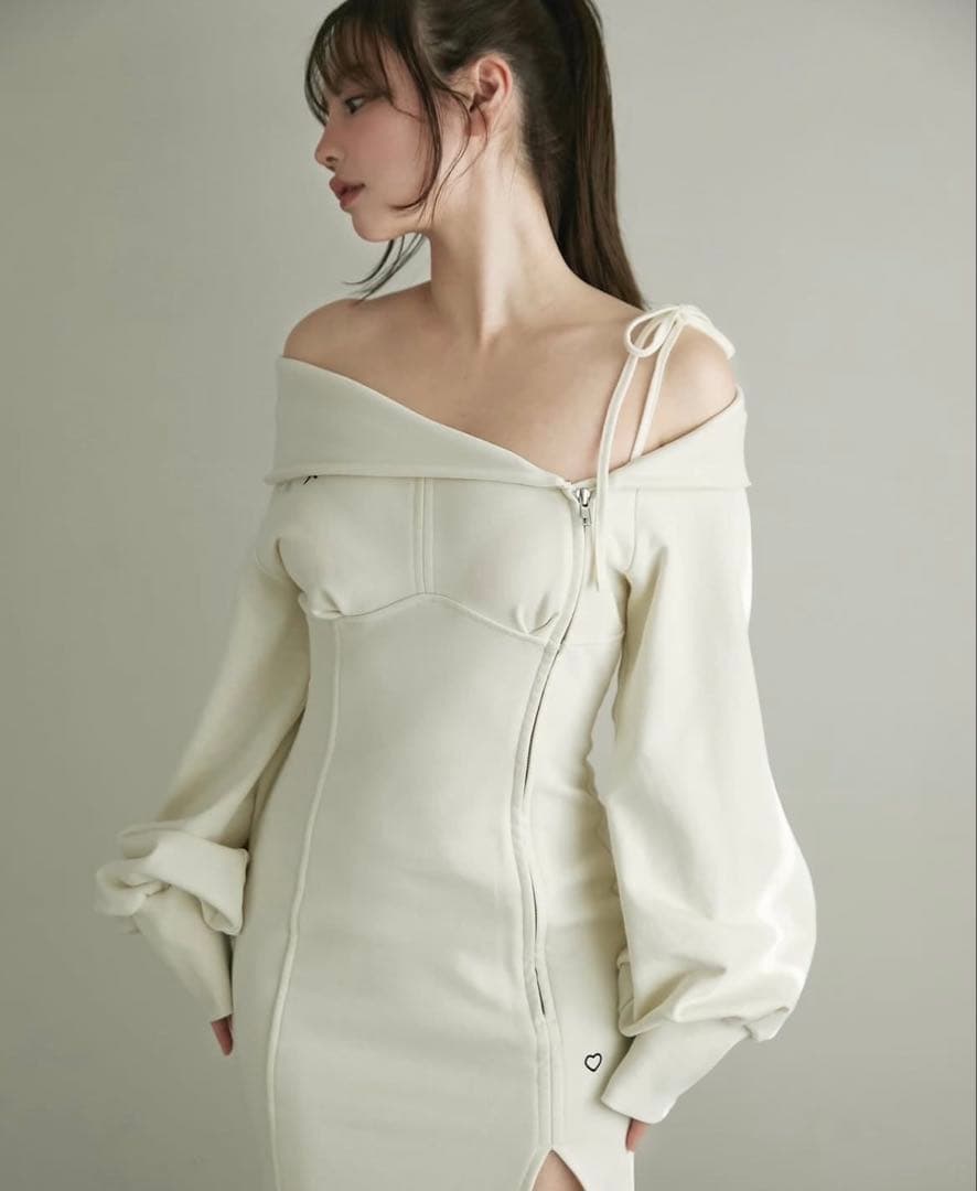 ワンピース andmary Carina slit dress ivory