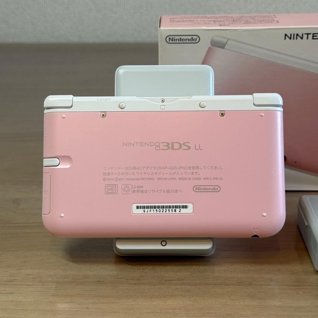 6-116 ニンテンドー3DS LL ピンク×ホワイト 箱付き
