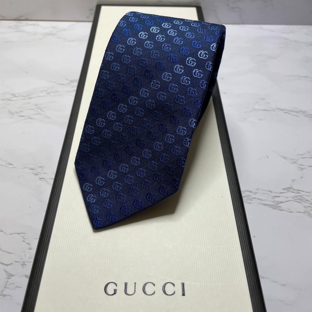 ✨極美品✨GUCCI ネクタイ 現行 GG柄 蜂 bee 刺繍 ナロータイ7cm