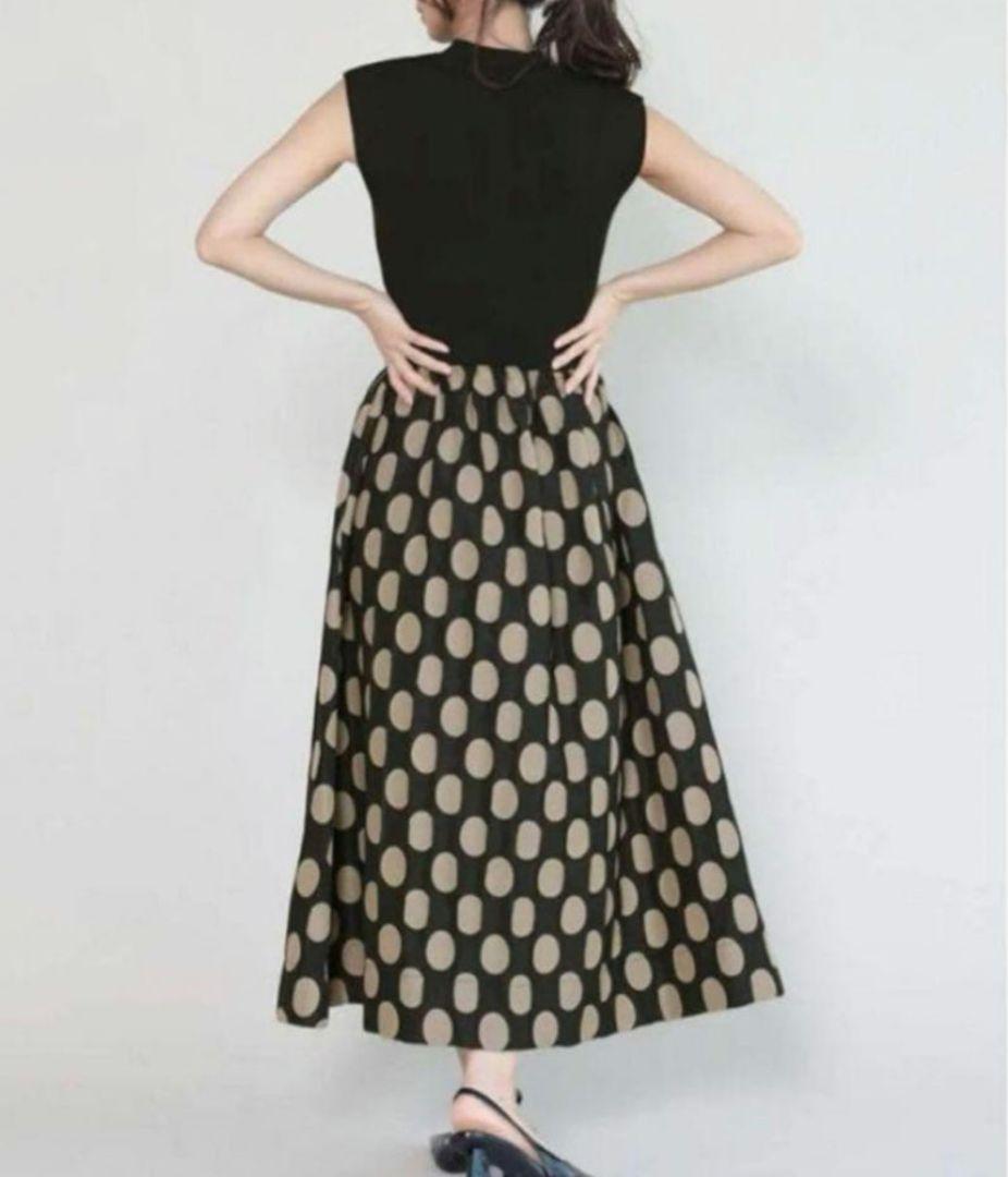 極美品✨ スコットクラブ　FENNEL ドットロングワンピース ドッキング