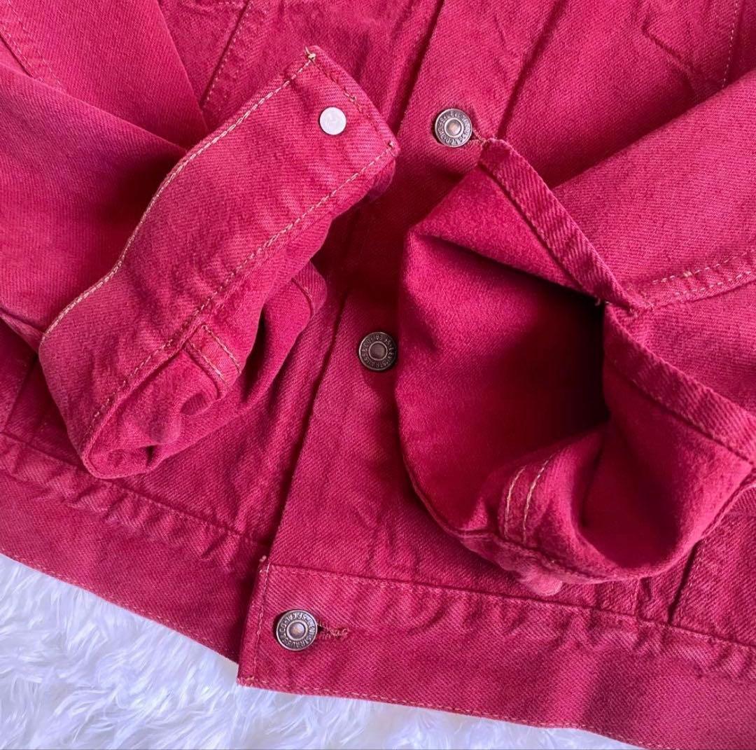 Levi's 92年 米国製 70598 レッドデニムジャケット 赤 短丈 L