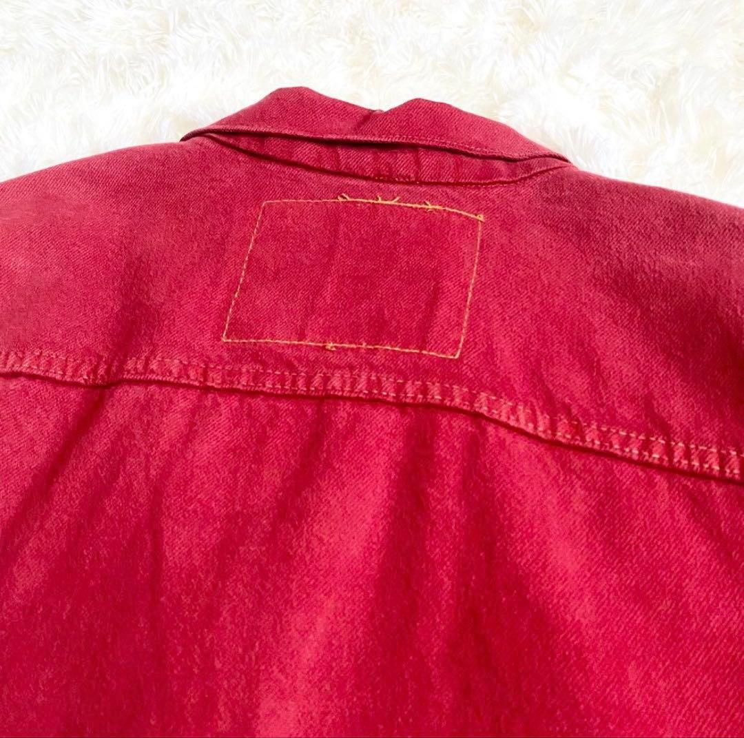Levi's 92年 米国製 70598 レッドデニムジャケット 赤 短丈 L