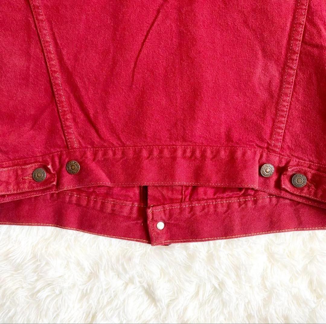 Levi's 92年 米国製 70598 レッドデニムジャケット 赤 短丈 L