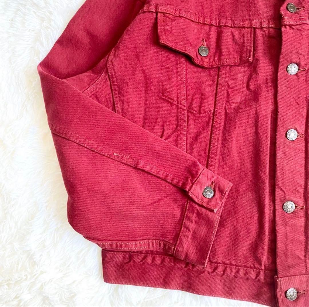 Levi's 92年 米国製 70598 レッドデニムジャケット 赤 短丈 L