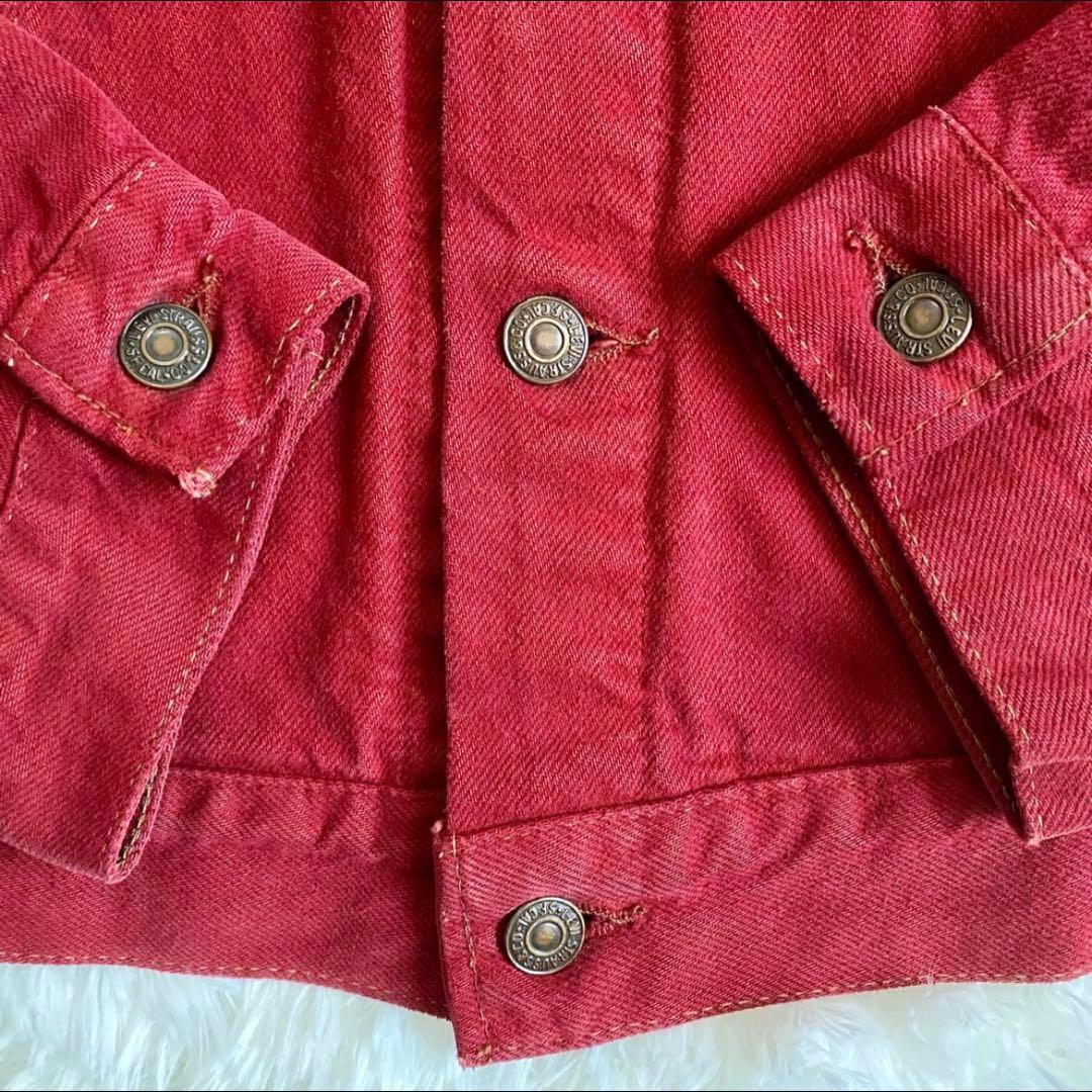 Levi's 92年 米国製 70598 レッドデニムジャケット 赤 短丈 L