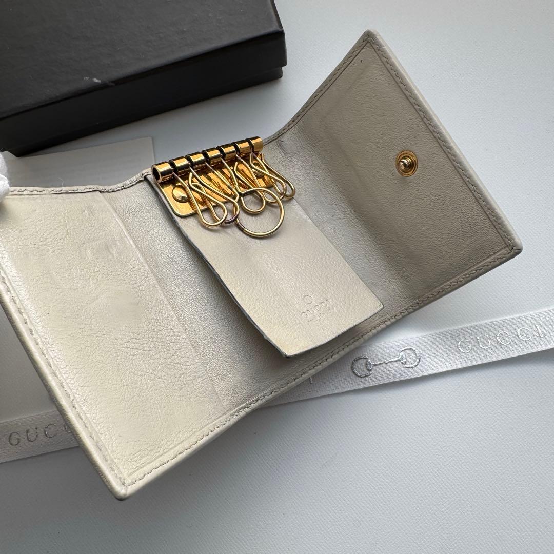 【美品】 124 GUCCI グッチ マーモント キーケース ウッド