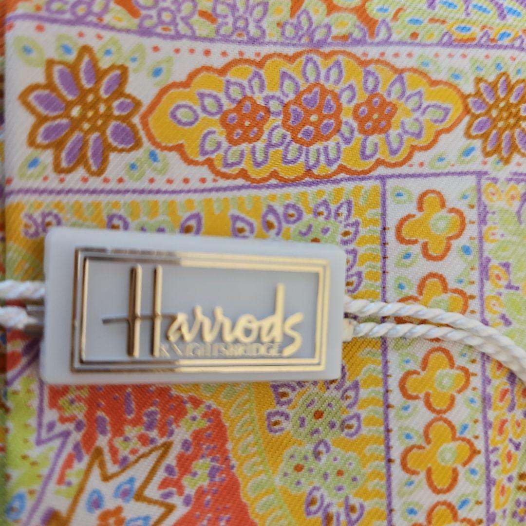 Harrodsハロッズ　シルク　大判スカーフ　イタリア製　新品・未使用・タグ付き
