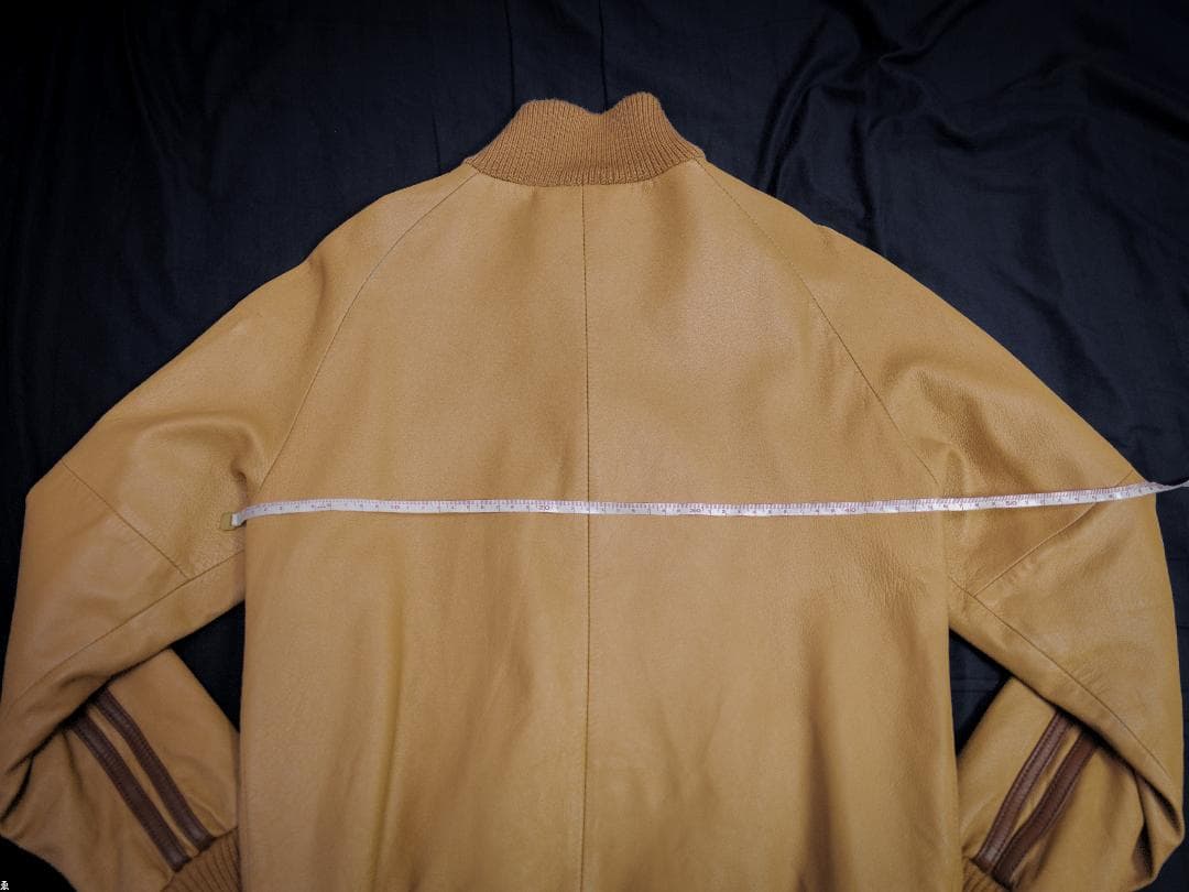 Schott ショット レザートラックジャケット ベージュ レザージャージ