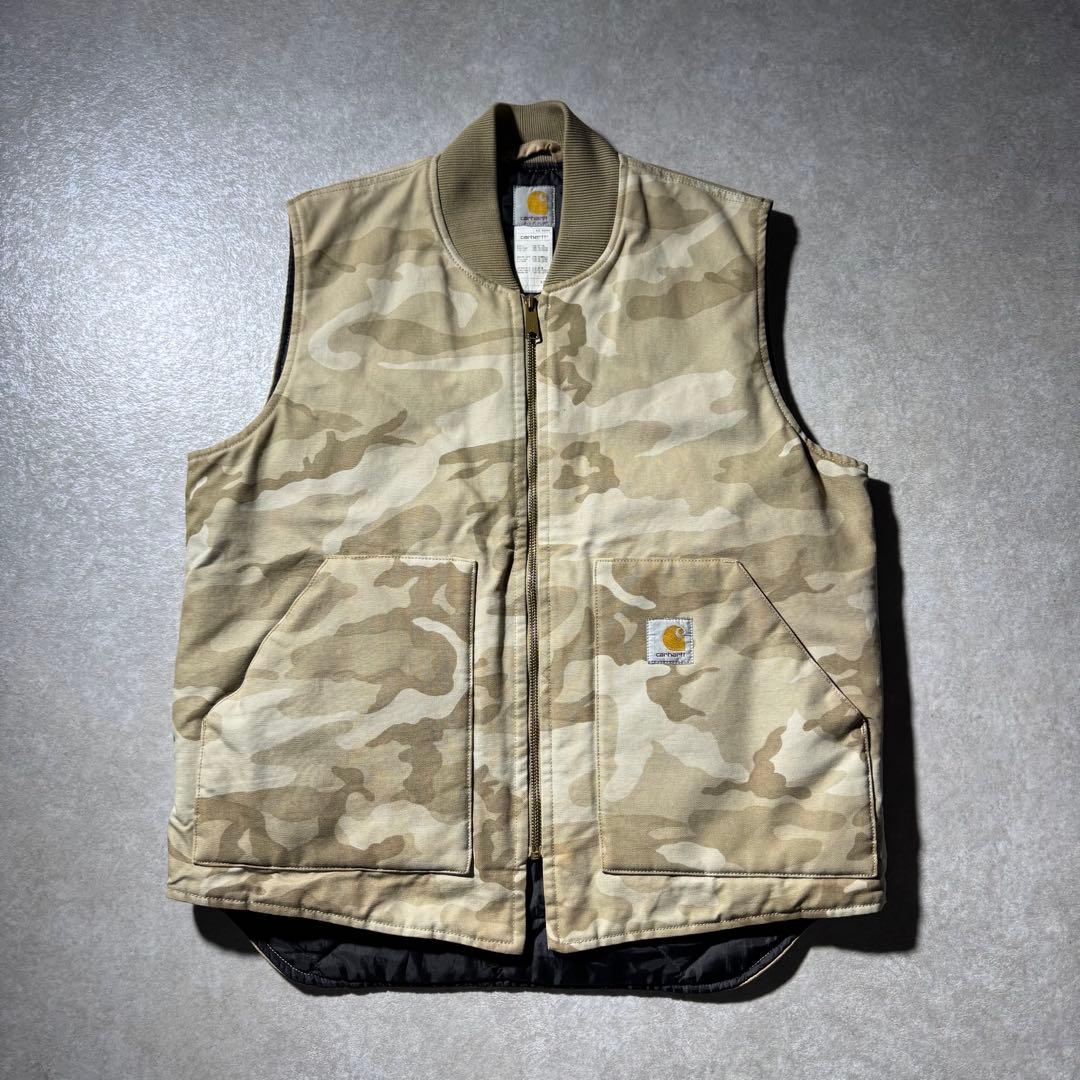 ジャケット・アウター 00s carhartt camouflage duck vest y2k
