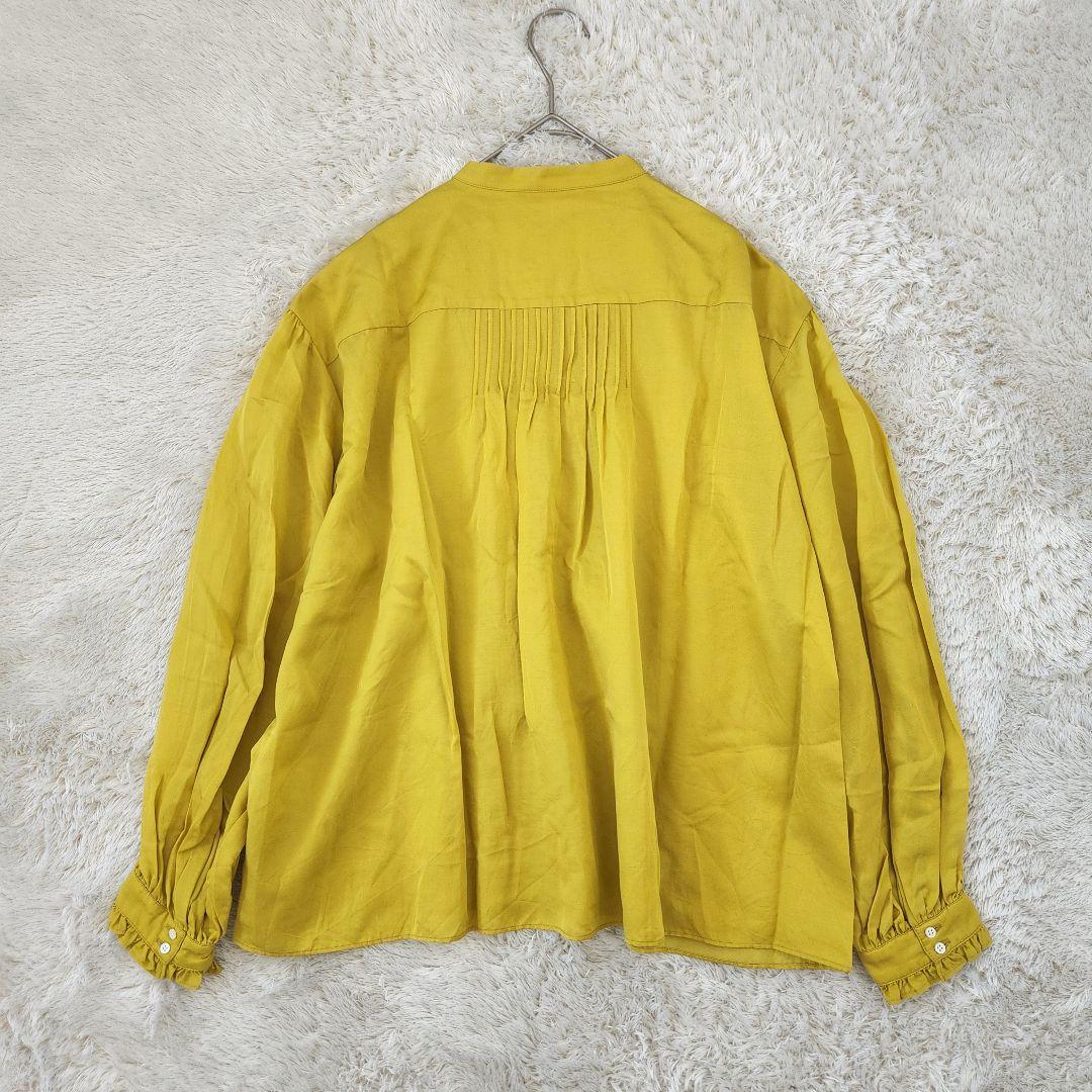 極美品✨ ボールジィ コットンシルクサテン フリルブラウス　イエロー　36