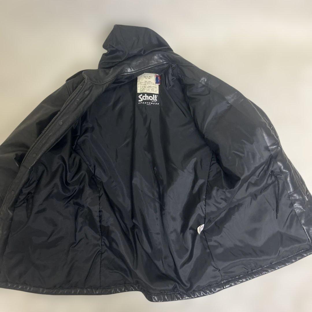 希少美品　40サイズ　Schott レザー M-65 フィールドジャケット 黒