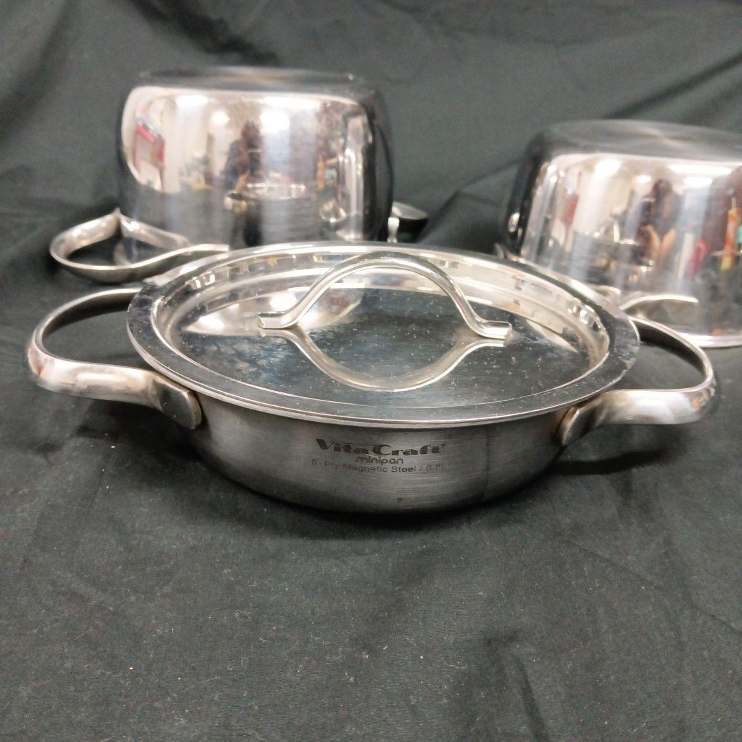 【中古】ビタクラフトステンレス製鍋 3点セット　IH対応
