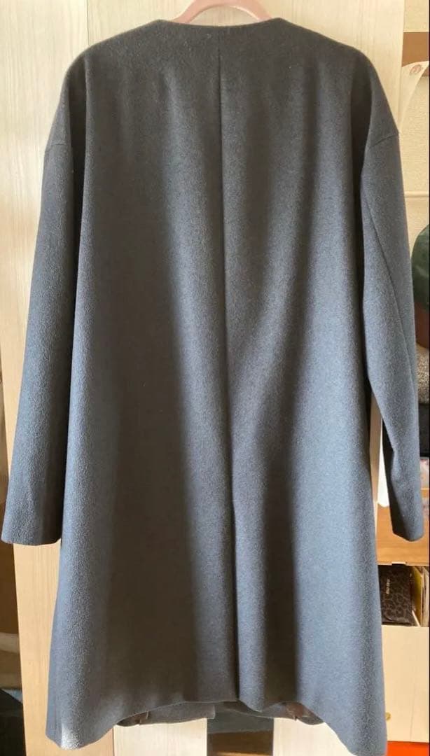 レンママUNTITLED メイユールカシミヤ ノーカラーコート ブラック