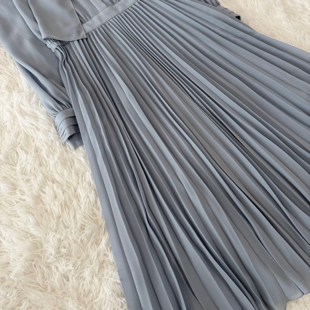 美品　アナイ　現行　ボウタイリボン　プリーツ　ロング　フレアワンピース　36