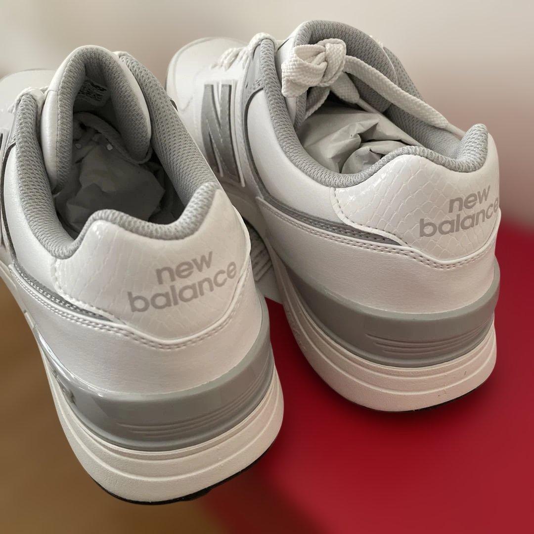 New Balance 574 ホワイトゴルフシューズ　スパイクレス　#2064
