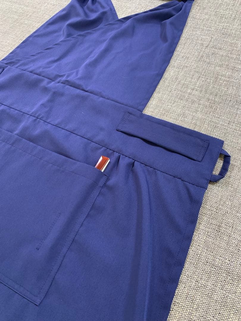 茶道　稽古着エプロン　ネイビー