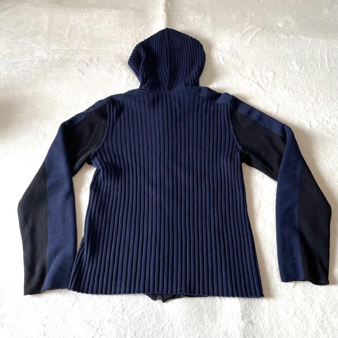 【美品】シャネル CHANEL スポーツライン リブニット ジップアップパーカー