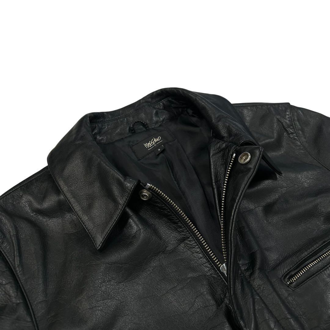 美品 Massimo 上質カウレザー カーコート メンズM ブラック