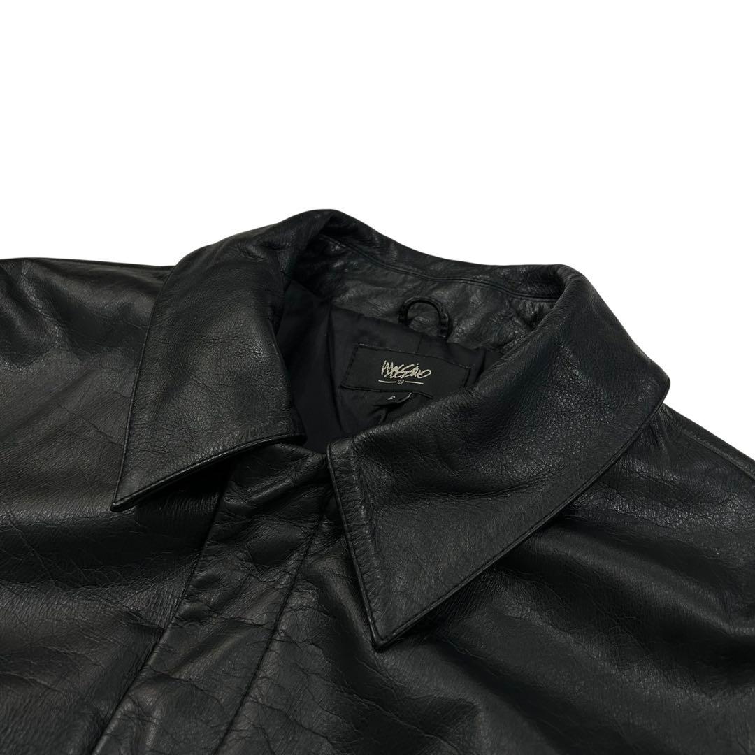 美品 Massimo 上質カウレザー カーコート メンズM ブラック