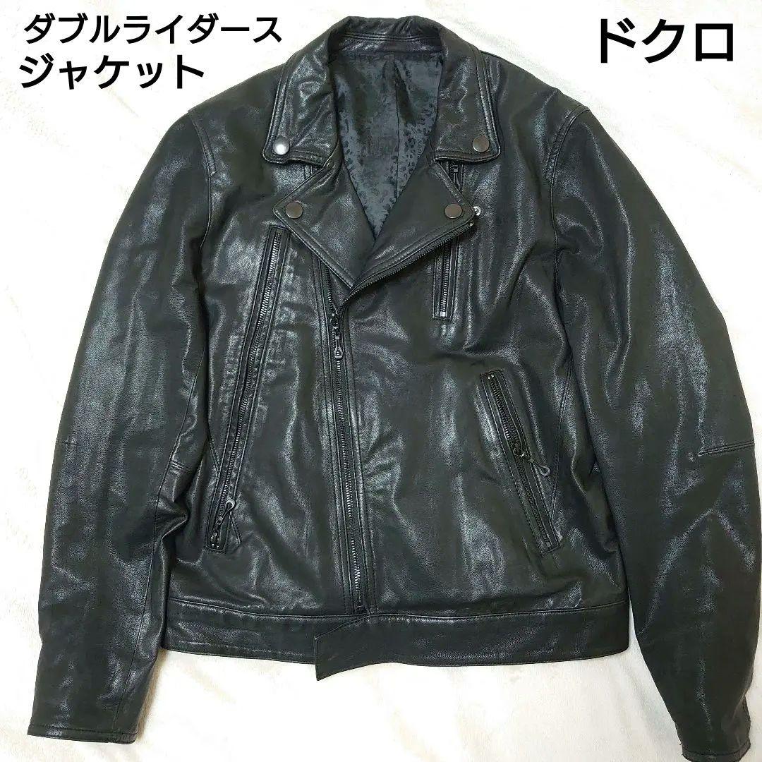し*た様 希少 L ロエン 山羊革 ダブルライダース スカル レオパード 豹柄