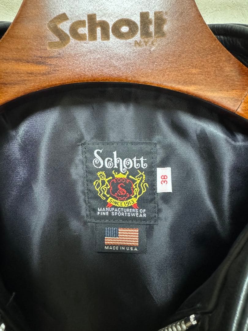 Schott ブラック シングルライダースジャケット 牛革 541XX