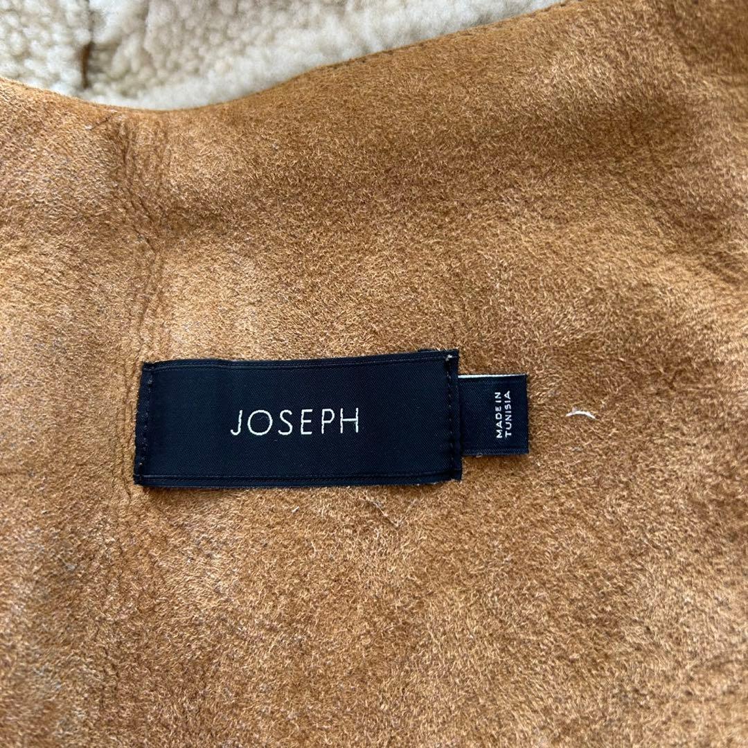 【美品】JOSEPH ジョゼフ ラムレザー ムートンコート メンズ46 ブラウン