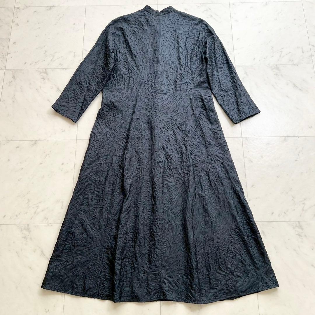 JURGEN LEHL シルク100% 波形 総刺繍ロングワンピース 羽織り