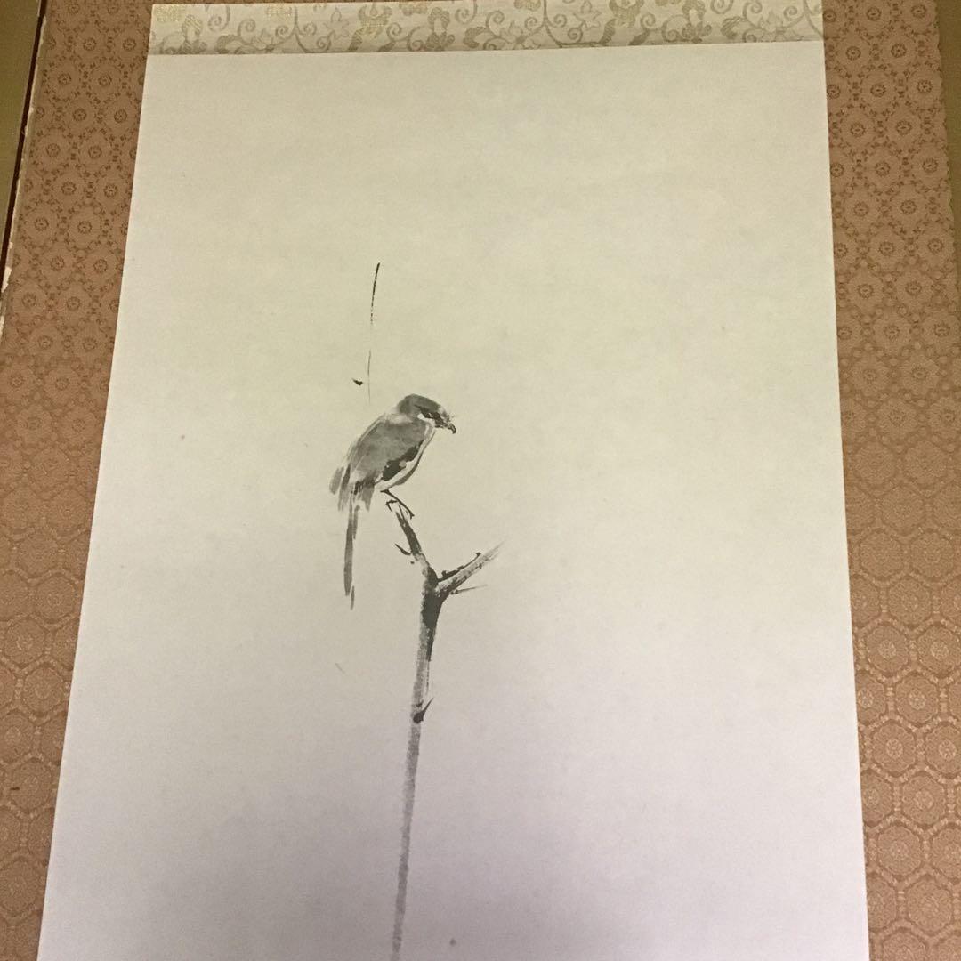 宮本武蔵　枯木鳴鵙図　複製絵画　軸装　美術品レプリカ￼ G2