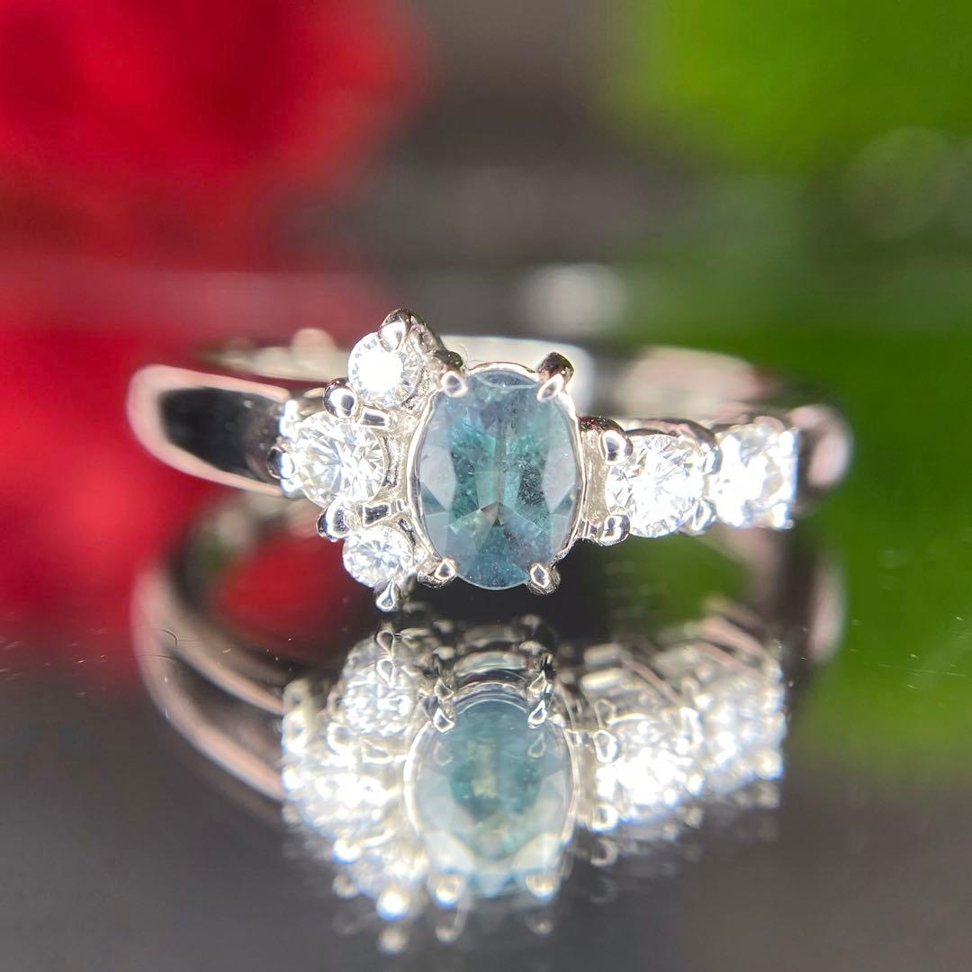 天然非加熱 アレキサンドライト ダイヤモンド 計0.52ct PT1000