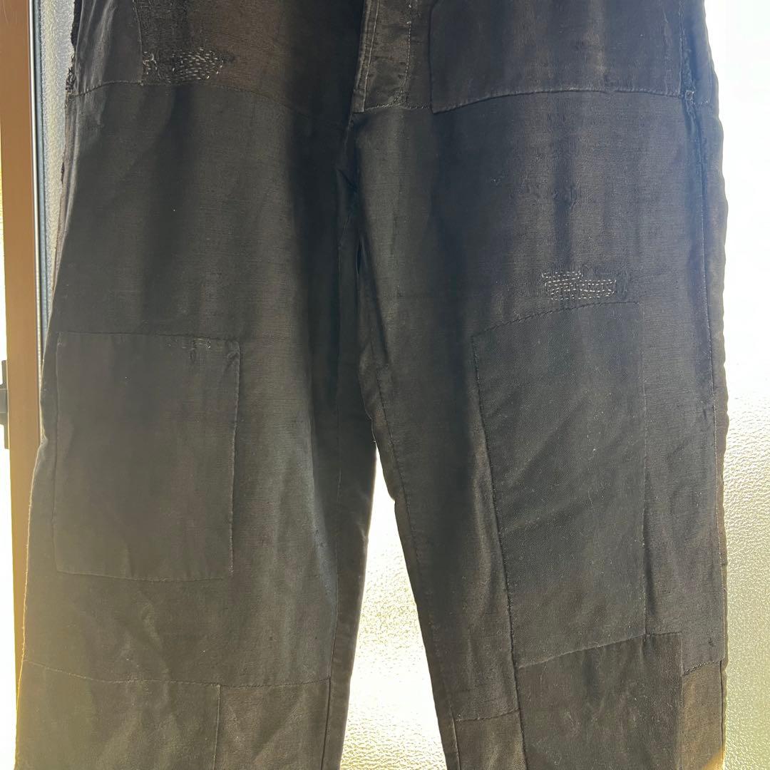 20s 30s french vintage ブラックモールスキン トラウザーズ