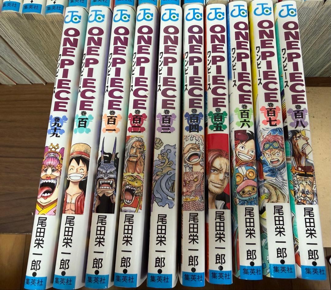 【16巻以降初版】ワンピース1巻〜108巻セット+ 特製シール、海賊万博の招待状
